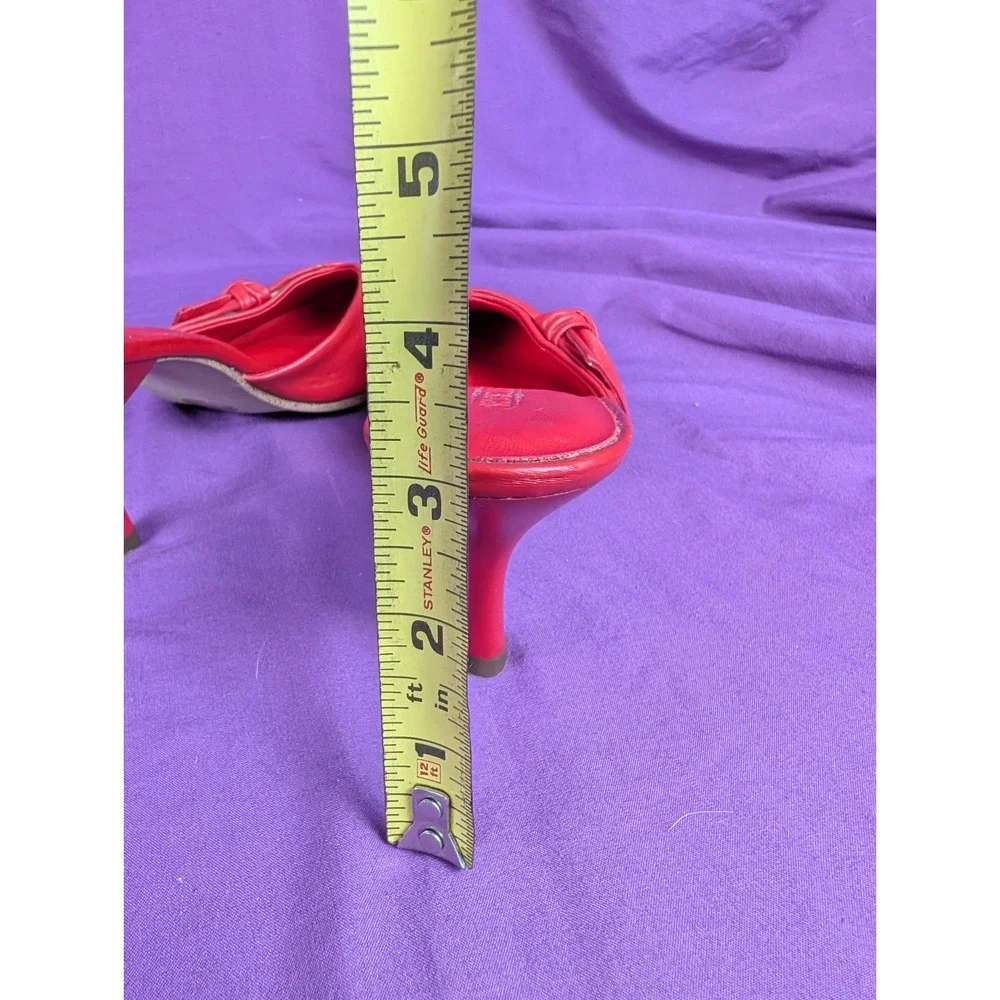 Seychelles Leather Raquel Red Sz 8 Goth Pointed Toe Layered Bow Slip on 3